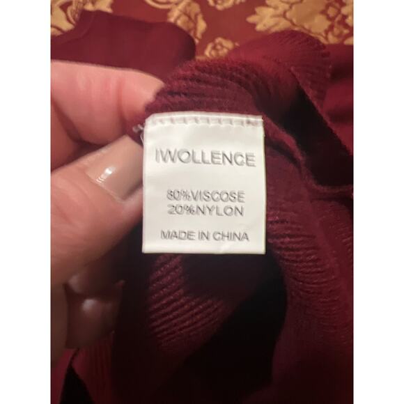 Long Sleeve Boat Neck Criss Cross Back Sweater Wine Red NWT Size M - Picture 7 of 8